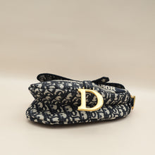 Christian Dior Navy Blue Oblique Saddle Medium Bag