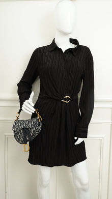 Christian Dior Navy Blue Mini Saddle Bag w/Strap