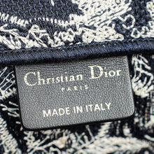 Christian Dior Bicolor Toile De Jouy Reverse Embroidered Book Medium Tote Bag