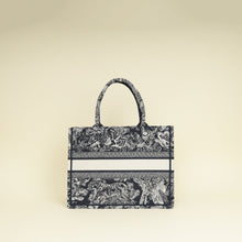 Christian Dior Bicolor Toile De Jouy Reverse Embroidered Book Medium Tote Bag