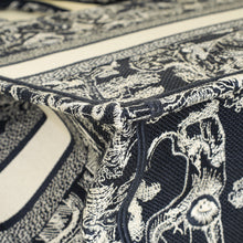 Christian Dior Bicolor Toile De Jouy Reverse Embroidered Book Medium Tote Bag