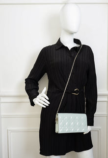Christian Dior Placid Blue Lady Dior Chain Clutch