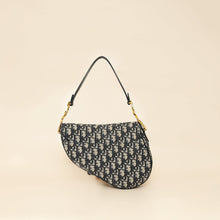 Christian Dior Navy Blue Oblique Saddle Medium Bag