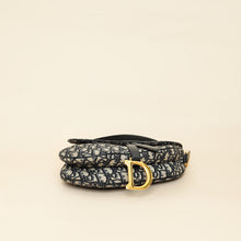 Christian Dior Navy Blue Oblique Saddle Medium Bag