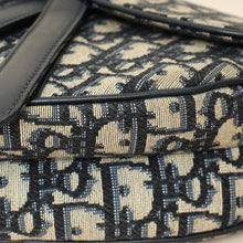Christian Dior Navy Blue Oblique Saddle Medium Bag