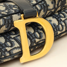 Christian Dior Navy Blue Oblique Saddle Medium Bag
