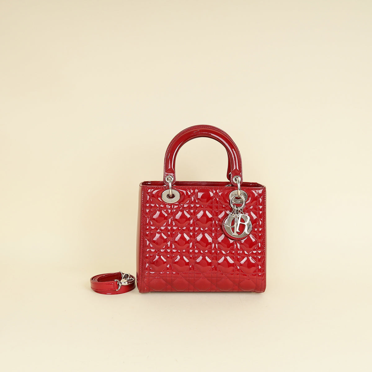 Christian Dior Red Lady Dior Medium Bag