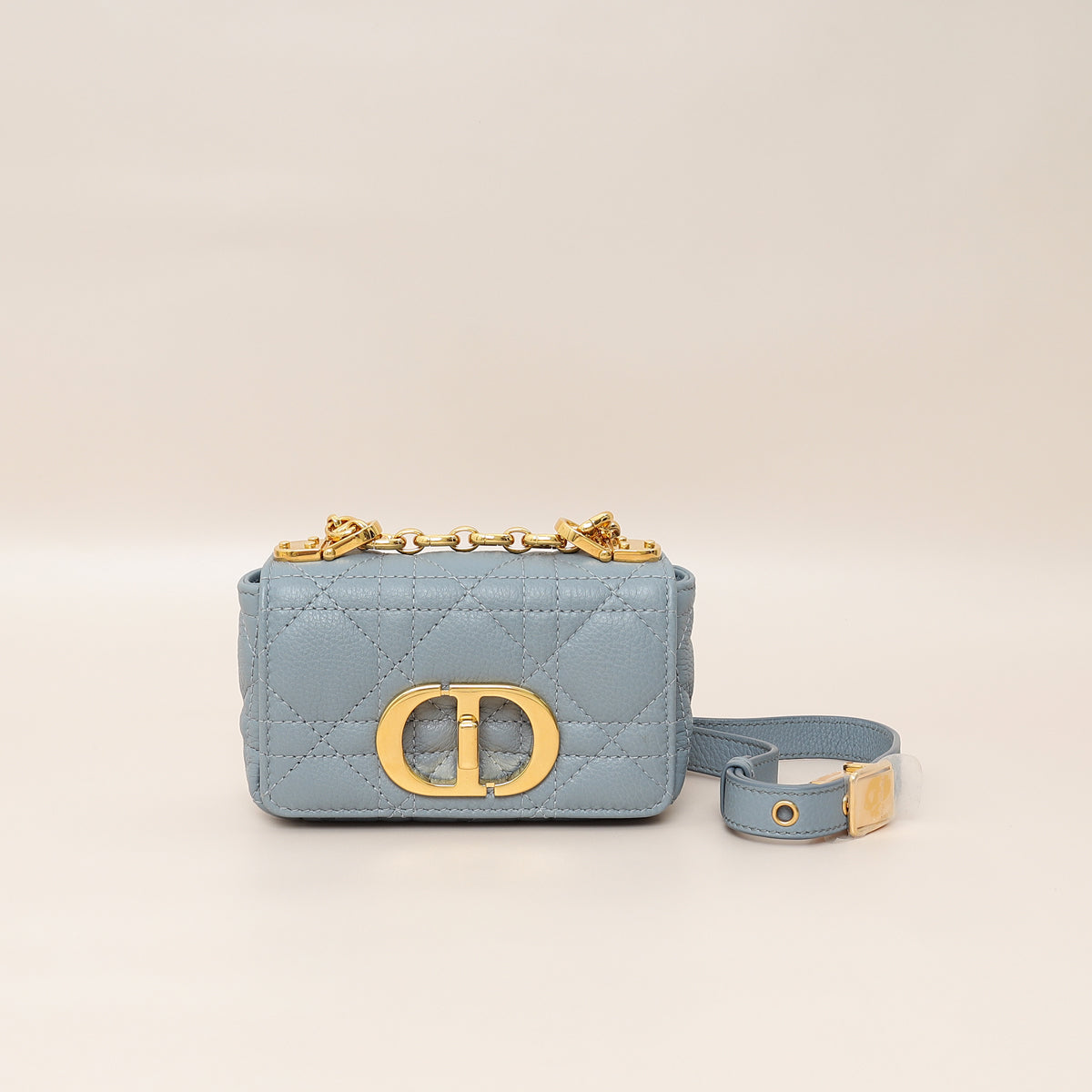 Christian Dior Blue Cannage Micro Caro Bag