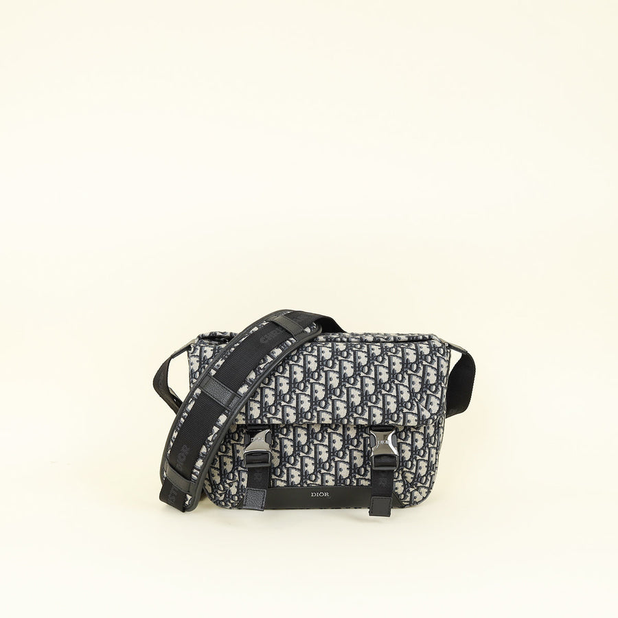 Christian Dior Bicolor Oblique Explorer Buckle Messenger Bag