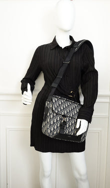 Christian Dior Bicolor Oblique Explorer Buckle Messenger Bag