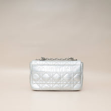 Christian Dior Metallic Silver Small Dior Caro Bag