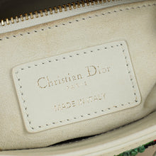 Christian Dior Off White Beaded Cannage Chain Mini Lady Dior Bag
