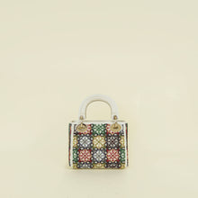 Christian Dior Off White Beaded Cannage Chain Mini Lady Dior Bag