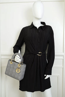 Christian Dior Gray My ABCDior Lady Dior Small Bag