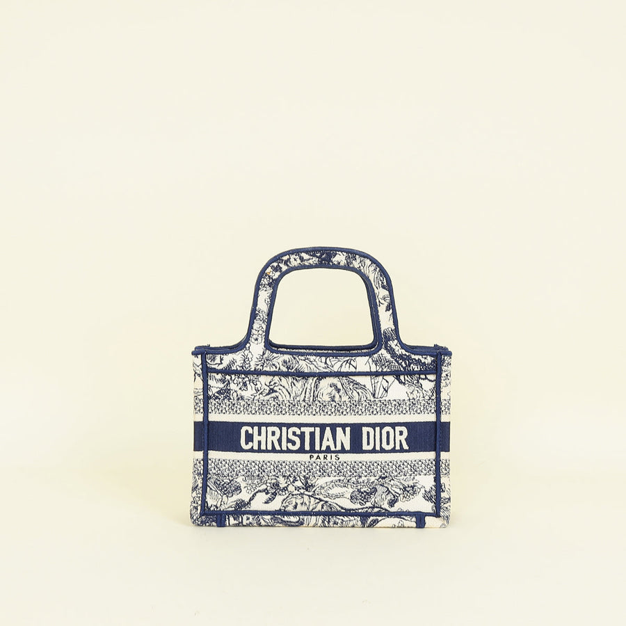 Christian Dior Bicolor Toile de Jouy Mini Book Bag