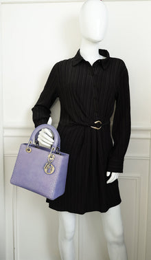 Christian Dior Purple Python Lady Dior Medium Bag