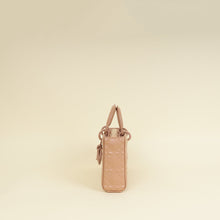 Christian Dior Rose De Vents Lady Dior D-Joy Cannage Diamond Medium Bag