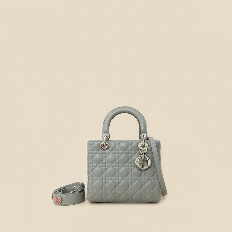 Christian Dior Gray Lady Dior Medium Bag