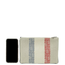 Christian Dior Tricolor Oblique Stripe Zip Pouch