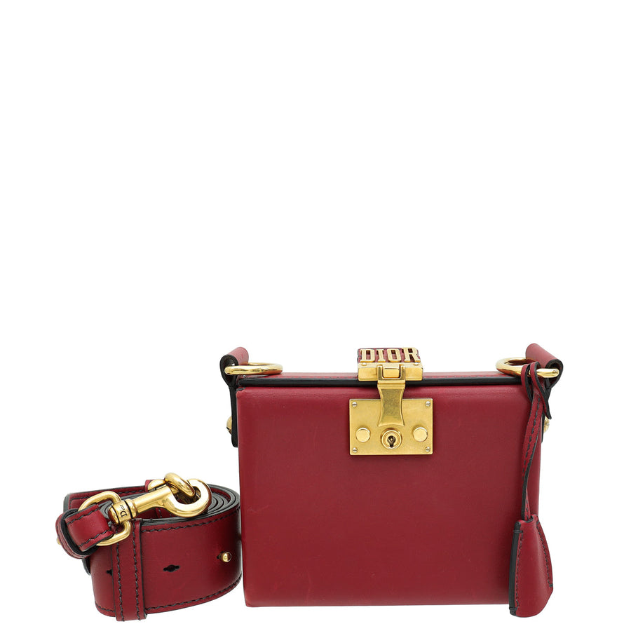 Christian Dior Burgundy Addict Lockbox Bag