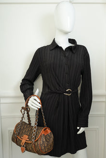 Christian Dior Brown Oblique Trotter Romantique Satchel Bag