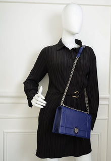 Christian Dior Royal Blue Diorama Flap Medium Shoulder Bag