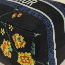 Christian Dior Black Multicolor Petites Fleurs Print Diortravel Nomad Medium Pouch