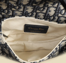 Christian Dior Navy Blue Oblique Mini Saddle With Medallion Strap