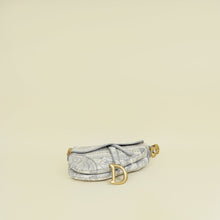 Christian Dior Bicolor Toile De Jouy Saddle Medium Bag W/ MKF Initial