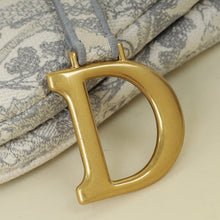 Christian Dior Bicolor Toile De Jouy Saddle Medium Bag W/ MKF Initial