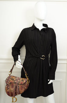 Christian Dior Multicolor Saddle Python Medium Bag