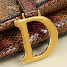 Christian Dior Multicolor Saddle Python Medium Bag
