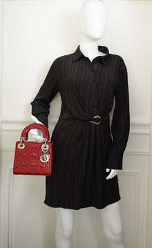 Christian Dior Cherry Red Lady Dior Mini Strap Bag