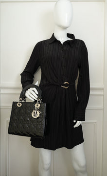 Christian Dior Black Lady Dior Medium Bag