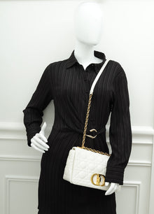 Christian Dior White Caro Medium Bag
