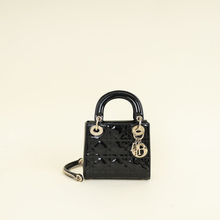 Christian Dior Black Lady Dior Mini Chain Bag