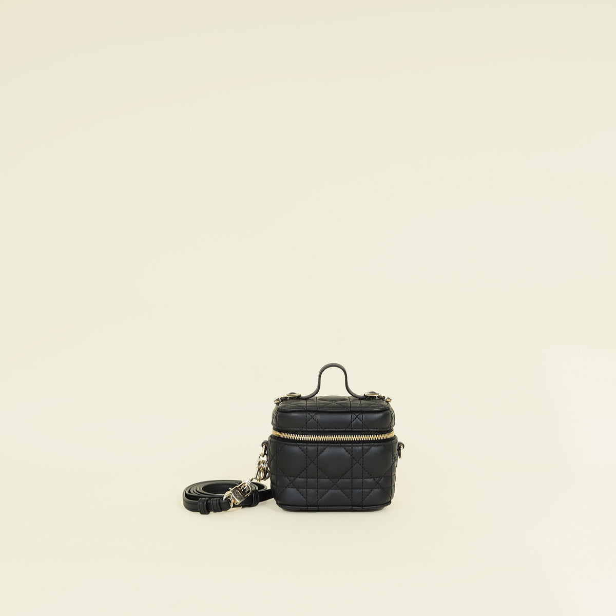 Christian Dior Black Cannage Lady Dior Micro Case
