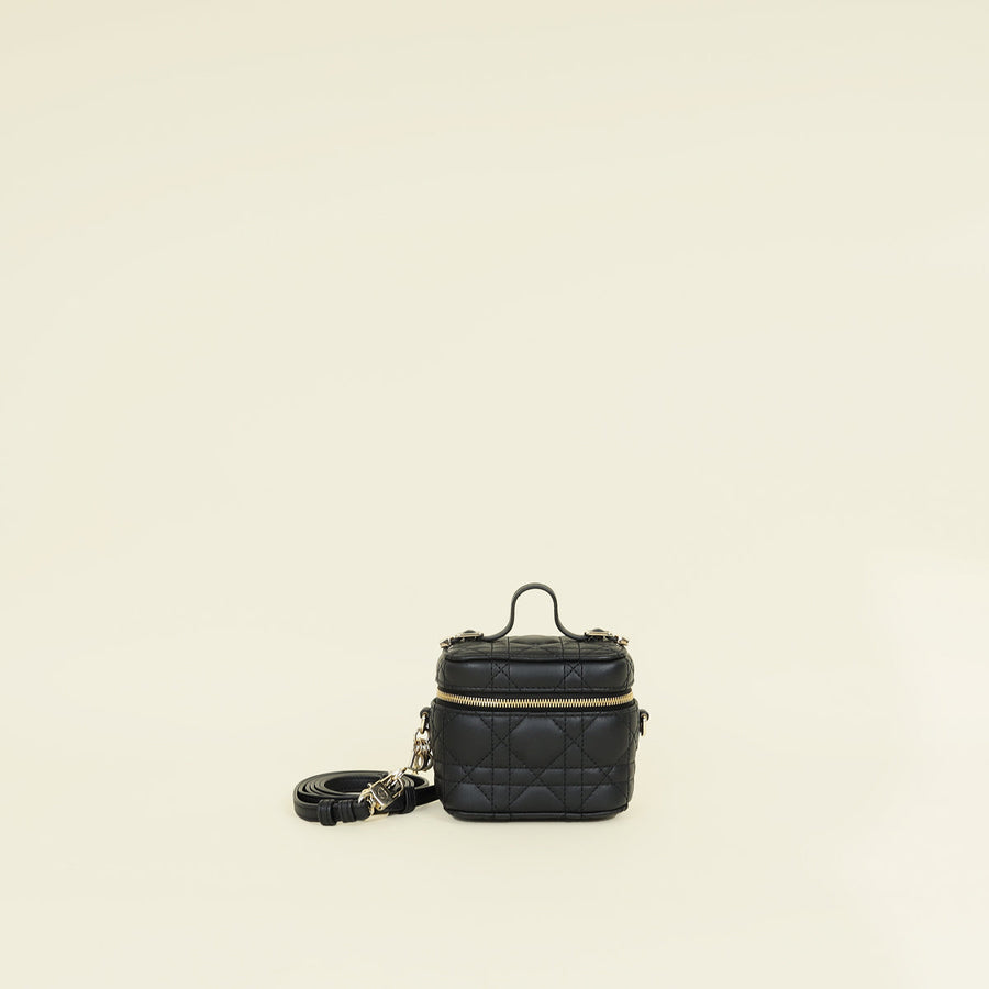 Christian Dior Black Cannage Lady Dior Micro Case