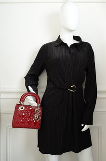 Christian Dior Cherry Red Chain Mini Lady Dior Bag