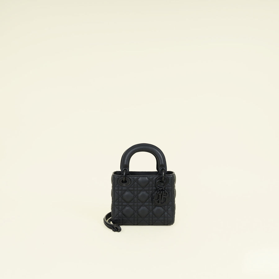 Christian Dior So Black Ultra Matte Chain Mini Lady Dior Bag
