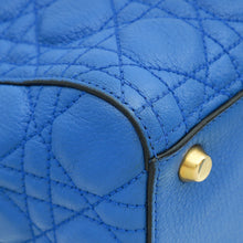 Christian Dior Royal Blue Cannage Supple Lady Dior Large Bag