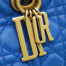 Christian Dior Royal Blue Cannage Supple Lady Dior Large Bag