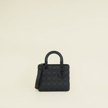 Christian Dior Black Ultramatte Cannage Lady Dior Medium Bag