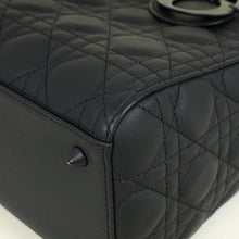 Christian Dior Black Ultramatte Cannage Lady Dior Medium Bag