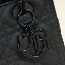 Christian Dior Black Ultramatte Cannage Lady Dior Medium Bag