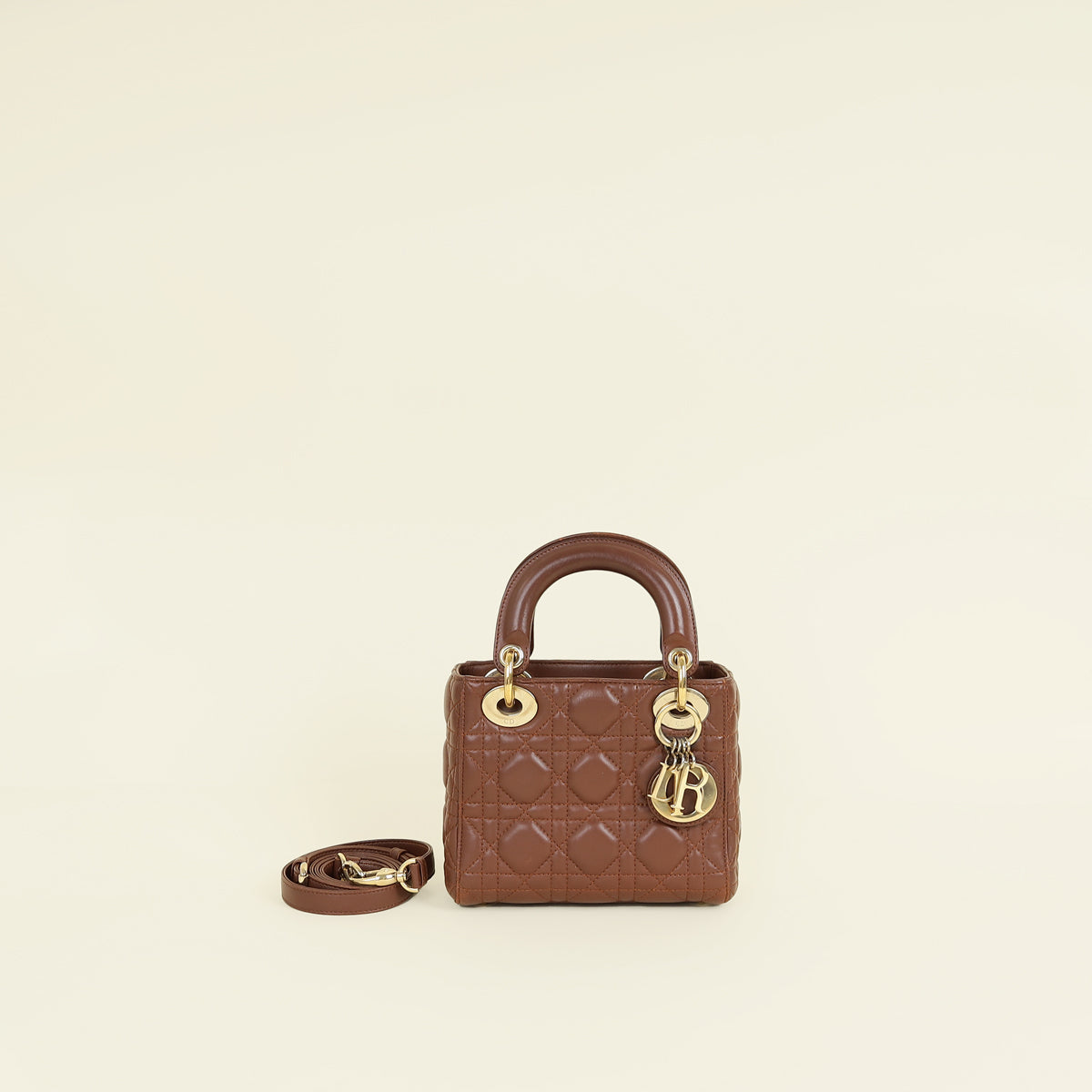 Christian Dior Brown Mini Lady Dior Bag