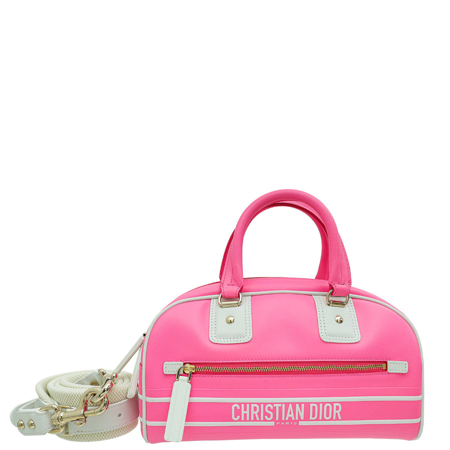 Christian Dior Bicolor Vibe Zip Small Bowling Bag
