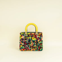 Christian Dior Yellow Multicolor L.E Shara Hughes Lady Dior Medium Bag