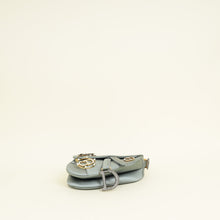 Christian Dior Grey Mini Saddle Satin Crystal Embellished Brooch Bag