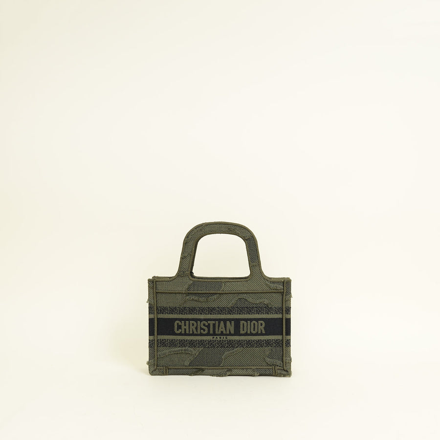 Christian Dior Bicolor Mini Book Tote Camouflage Bag